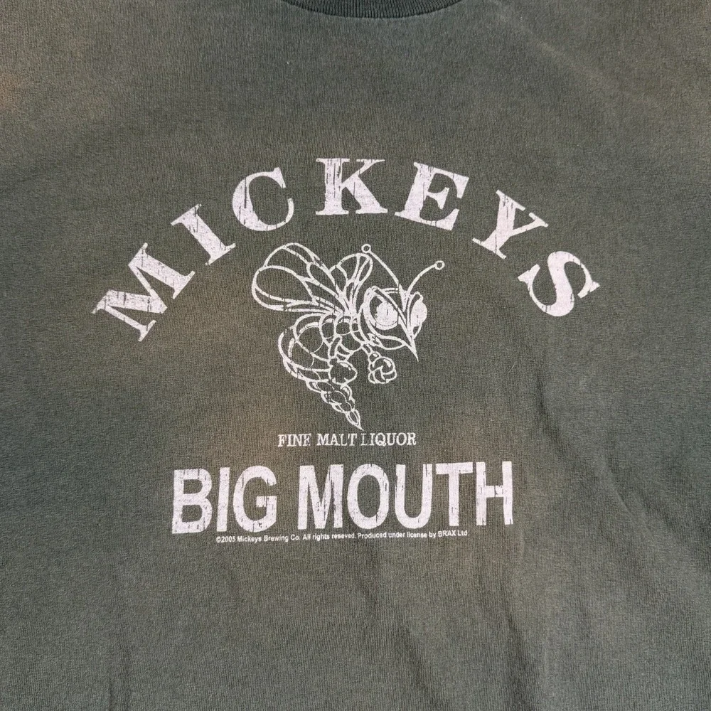 Vintage Y2K 2005 Mickey's Malt Liquor Big Mouth Green T-Shirt Size 2XL Sun Fade